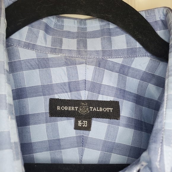 Robert Talbott Cotton Plaid button Down Shirt Neck 16 - Picture 6 of 7